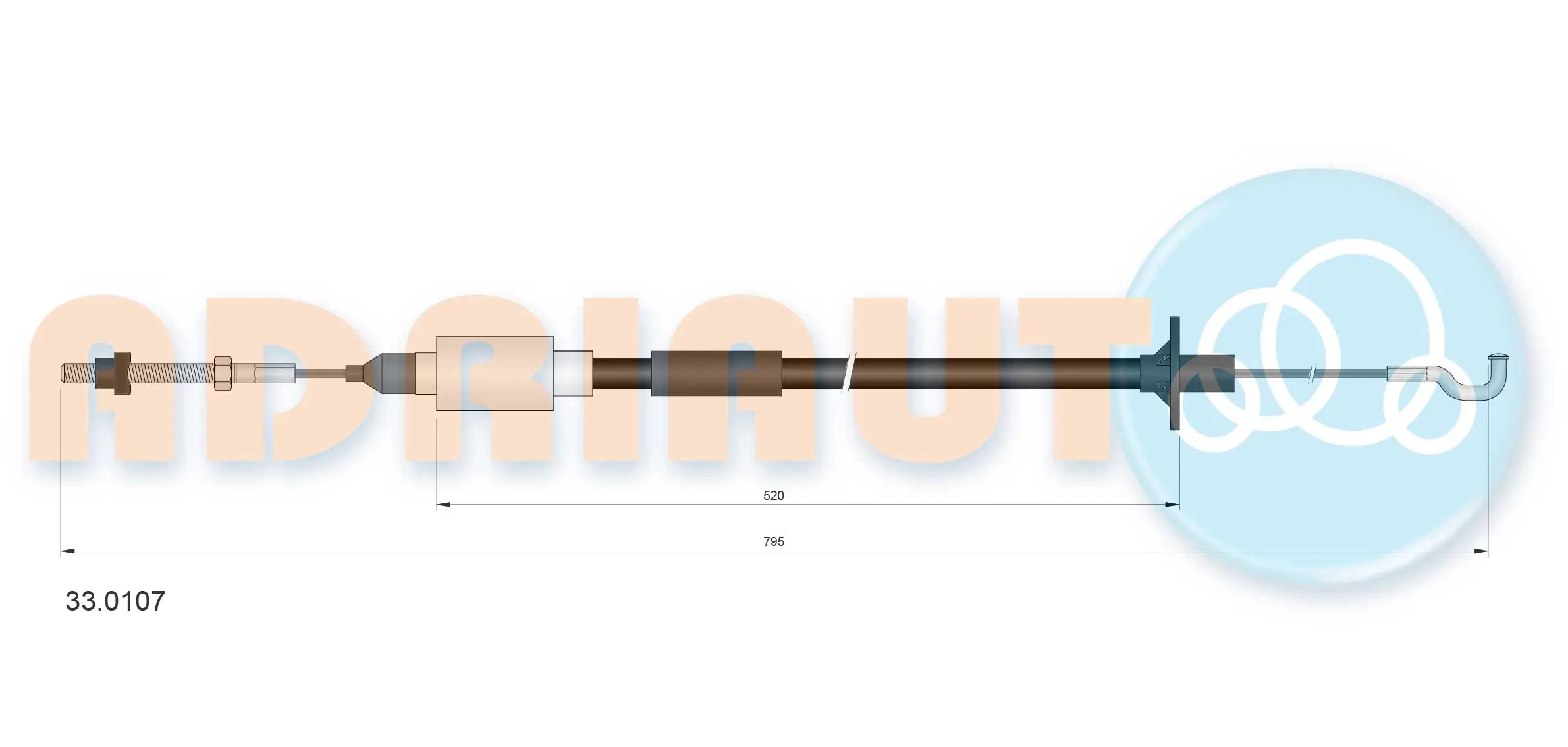 Cable de embrague para Opel Kadett 31-34, 41-44