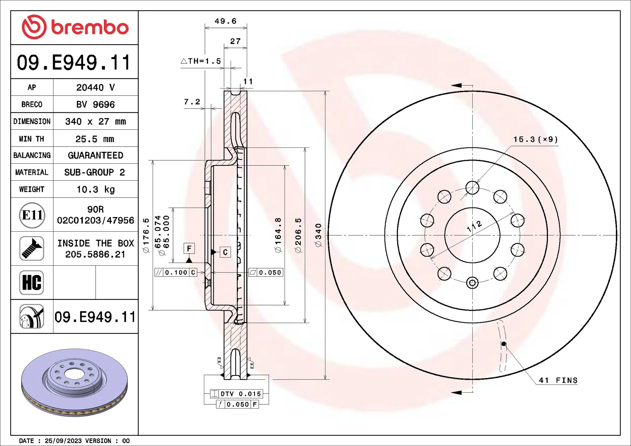 09E94911 Brembo