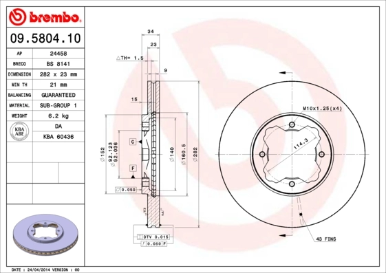 09580410 Brembo