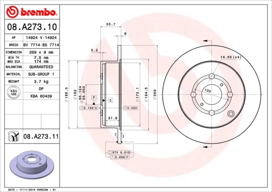 08A27310 Brembo