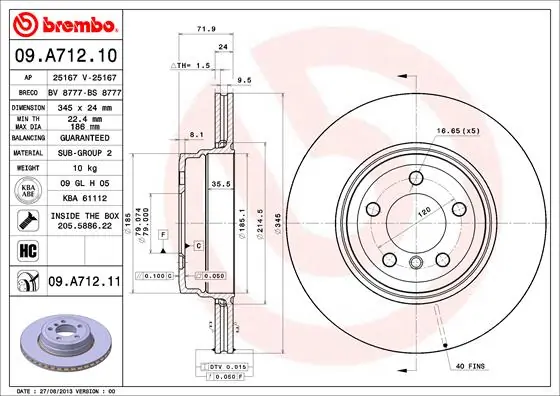 09A71210 Brembo
