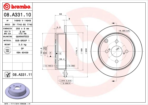 08A33110 Brembo