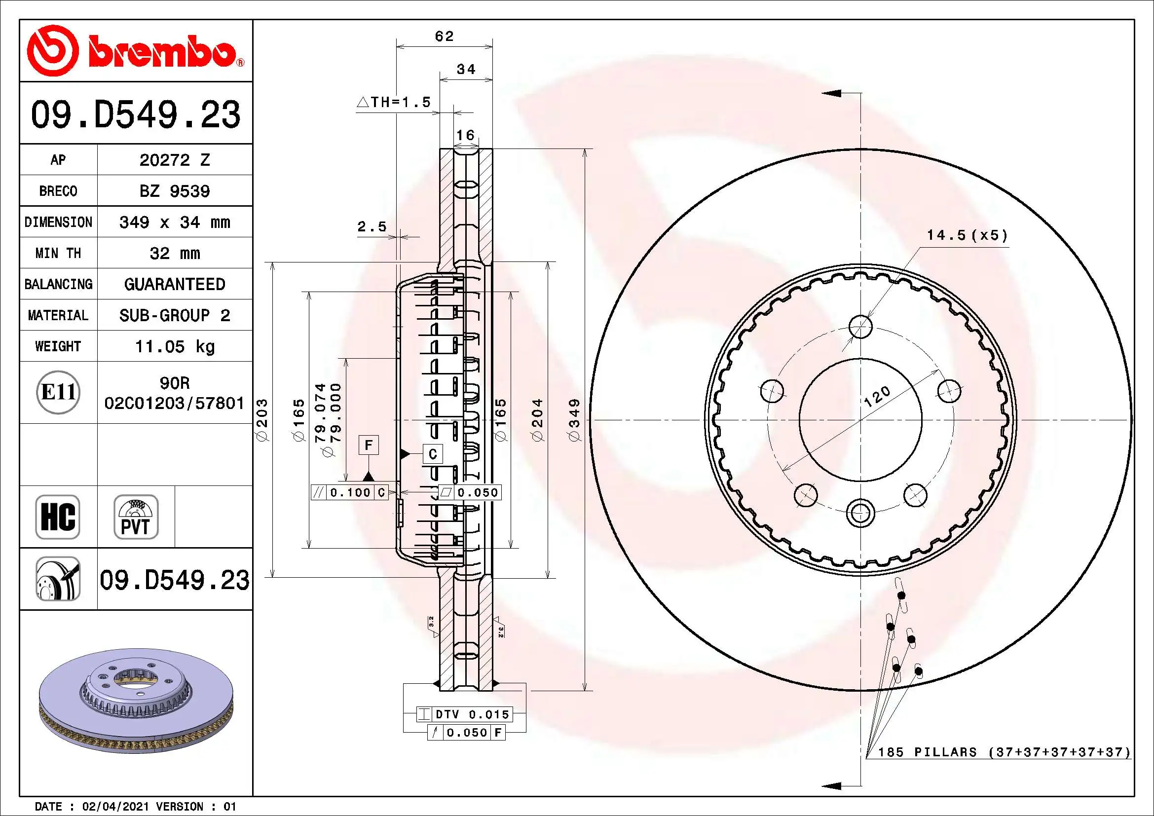 09D54923 Brembo
