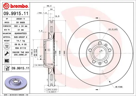 09991511 Brembo