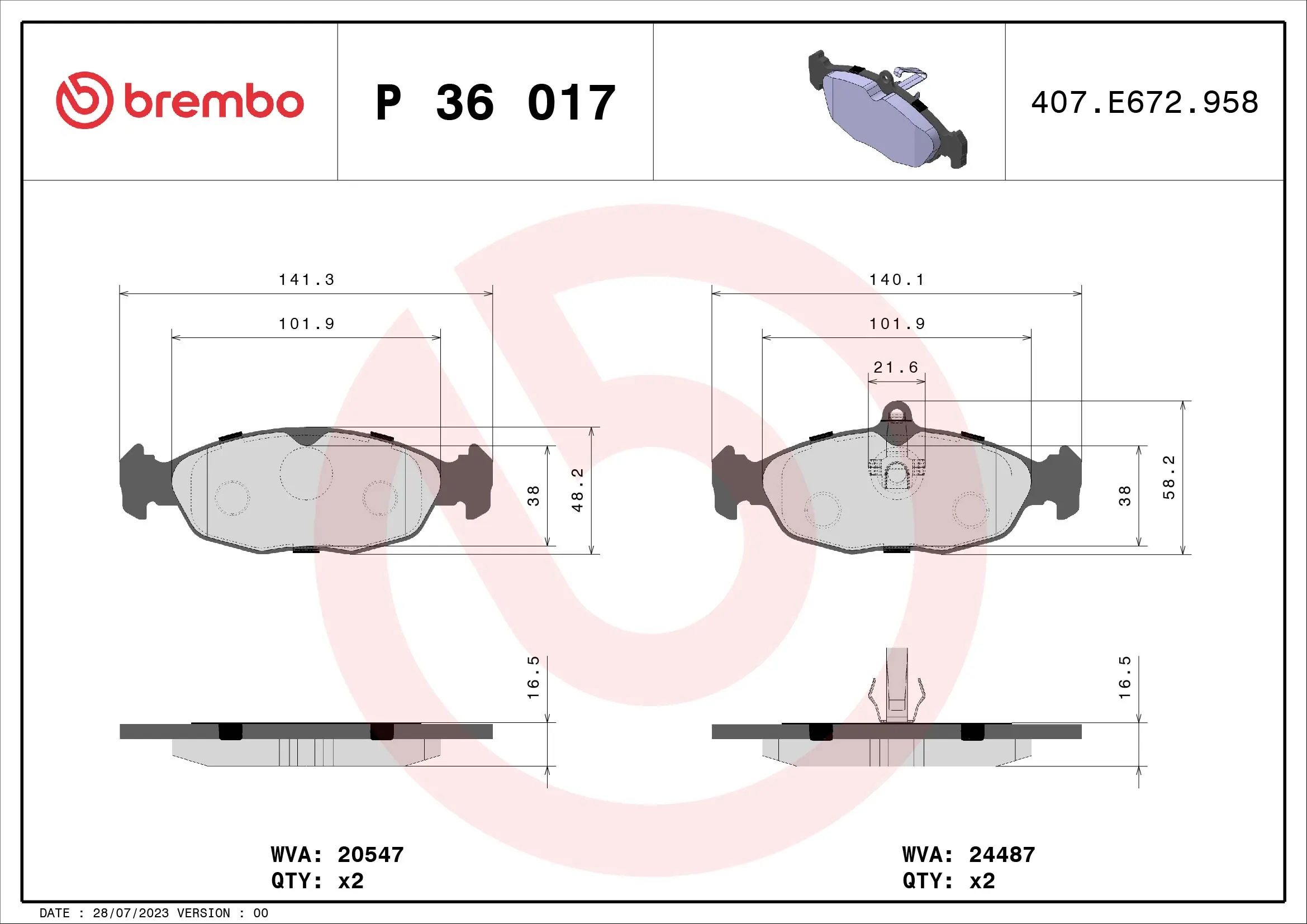 P36017 Brembo