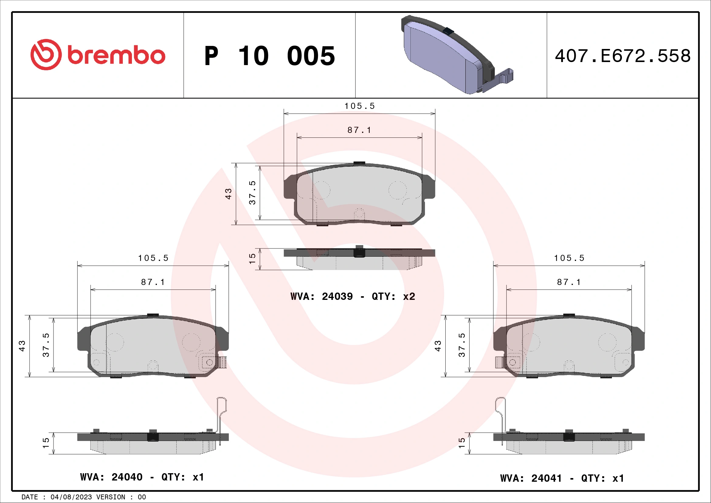 P10005 Brembo