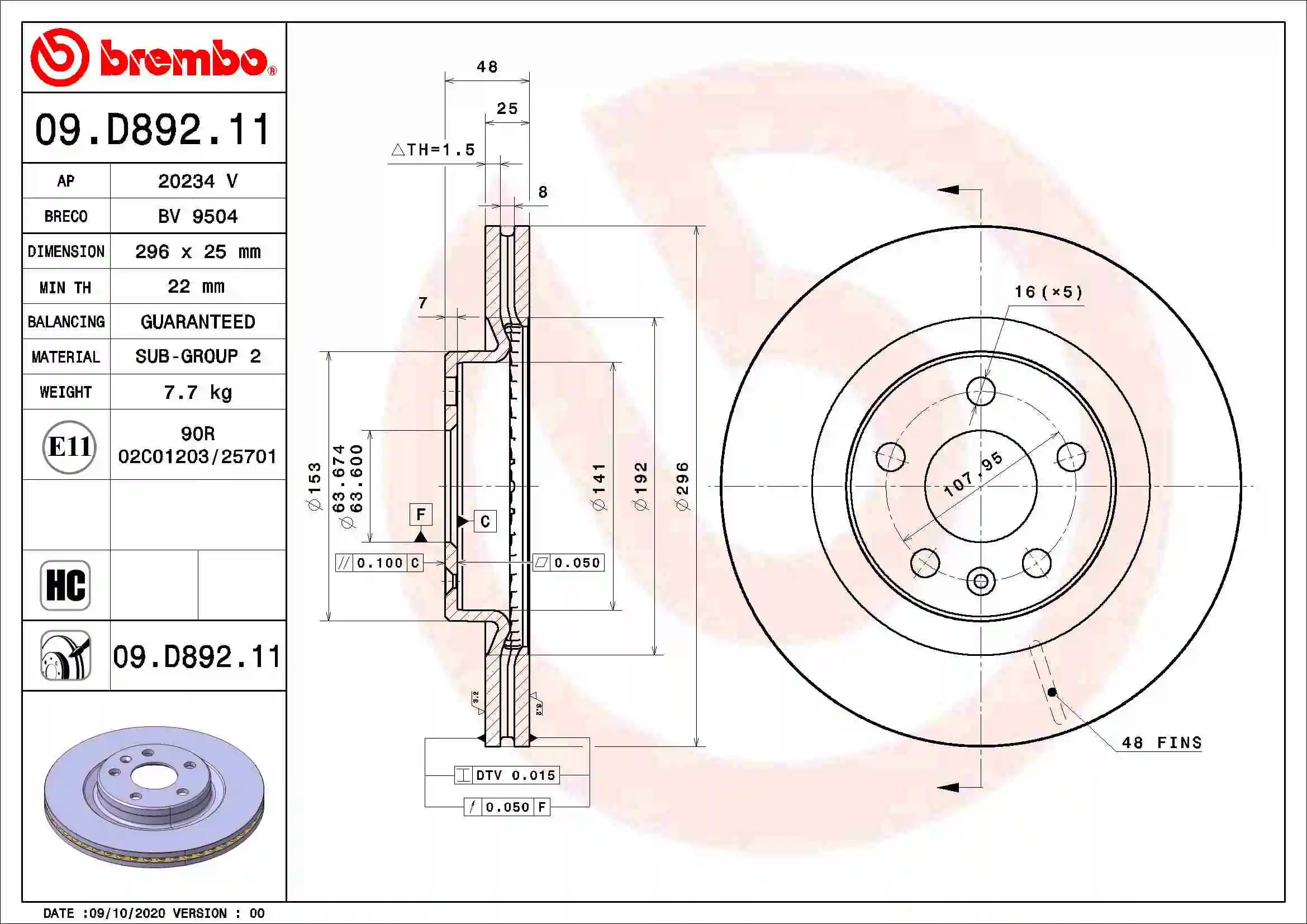 09D89211 Brembo