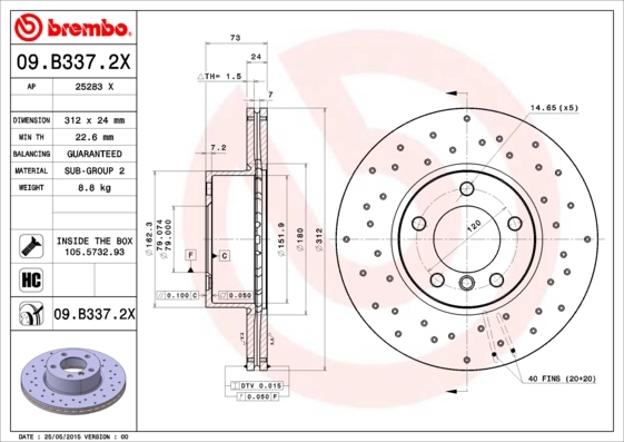 09B3372X Brembo