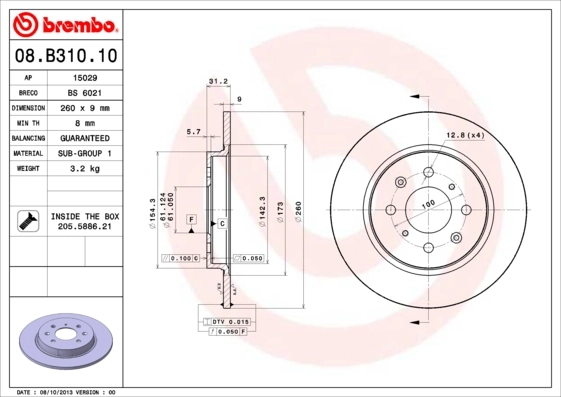 08B31010 Brembo