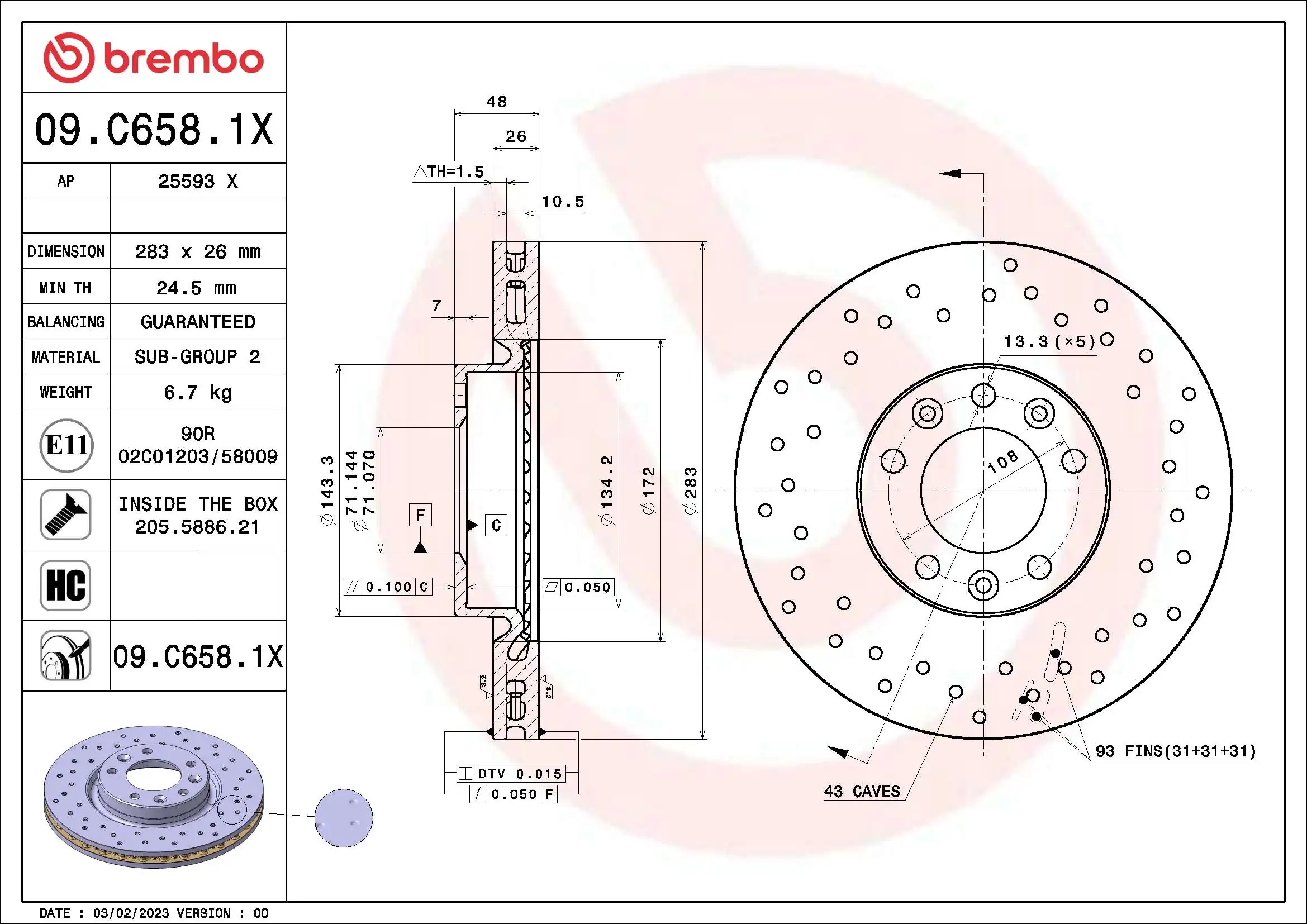 09C6581X Brembo