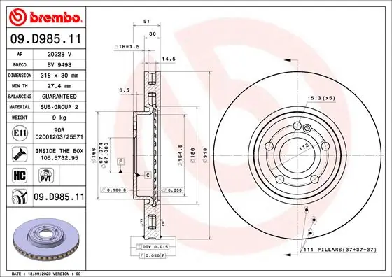 09D98511 Brembo