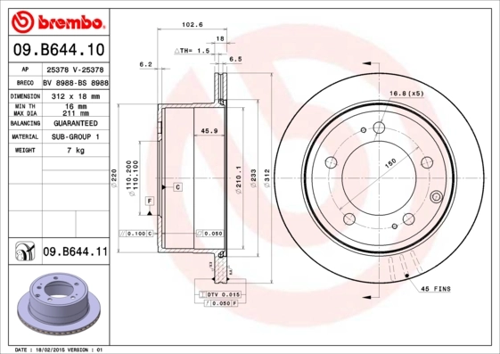 09B64411 Brembo