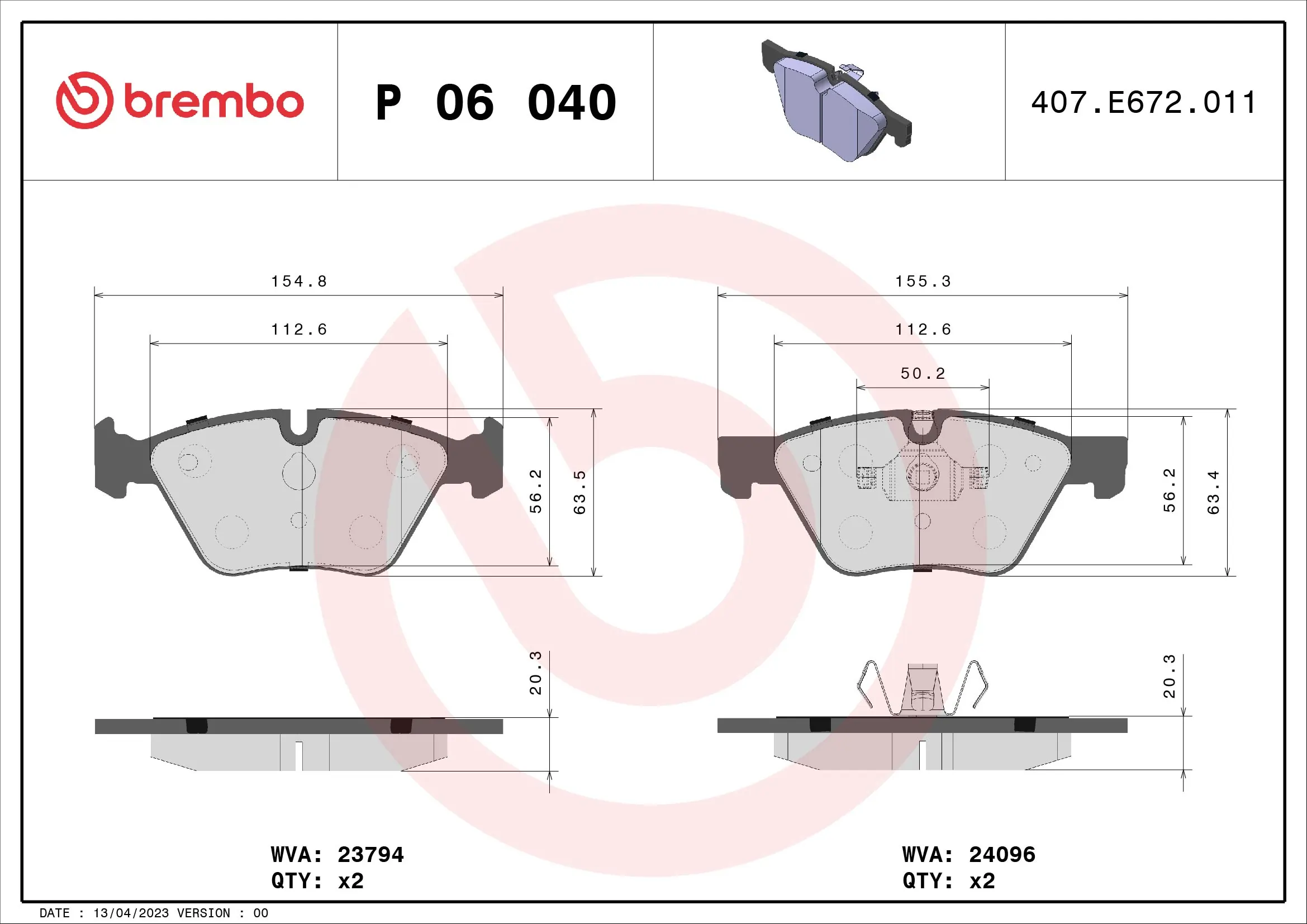 P06040X Brembo