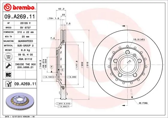 09A26911 Brembo