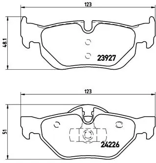 Pastillas de freno traseras de disco BREMBO P06038