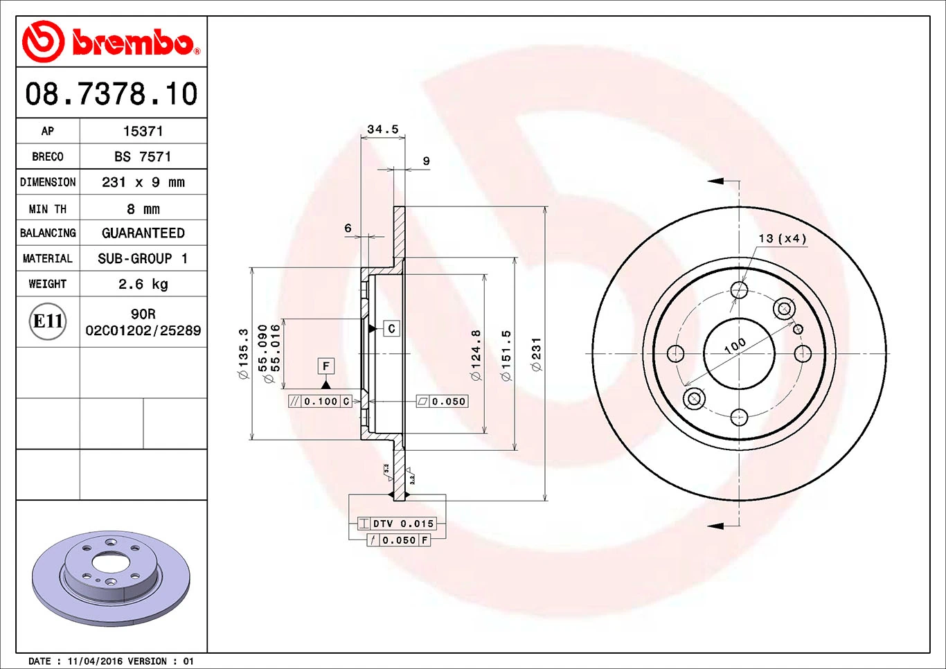 08737810 Brembo
