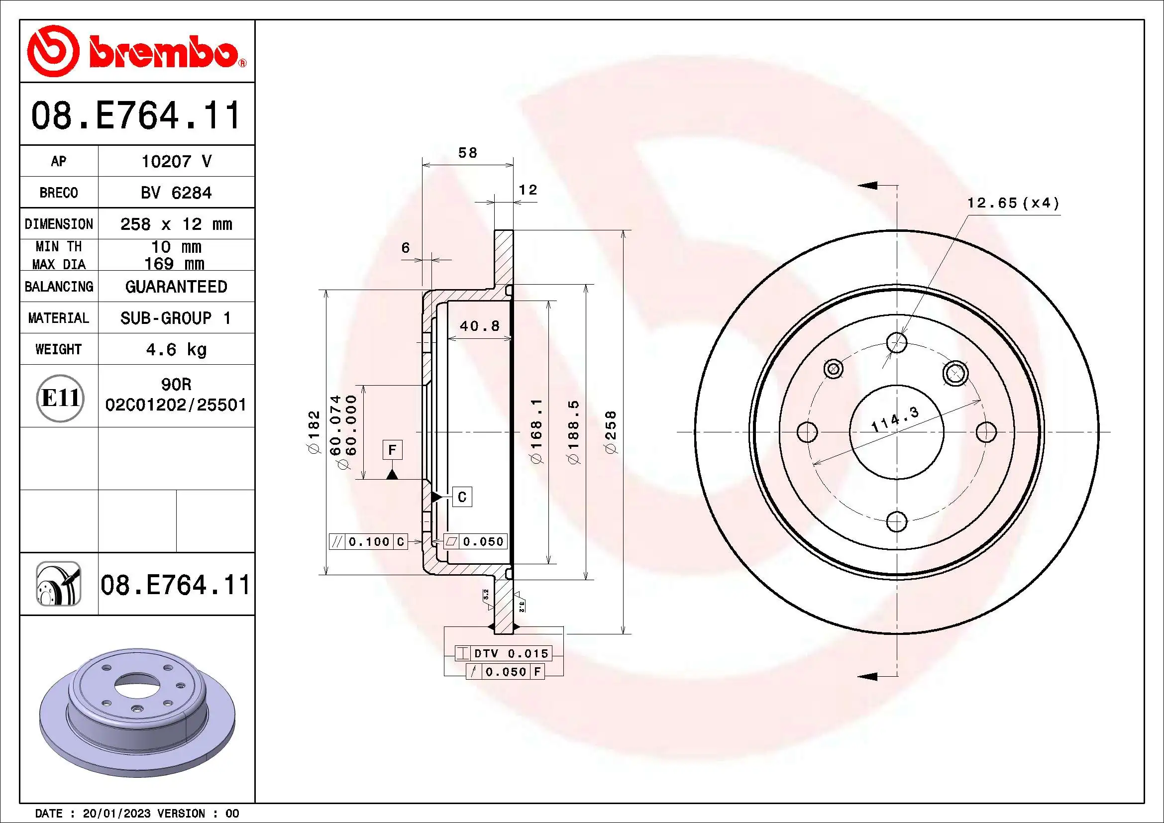08E76411 Brembo
