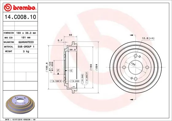 Comprar Tambor de freno trasero Honda Jazz  GD, GE a bajo precio