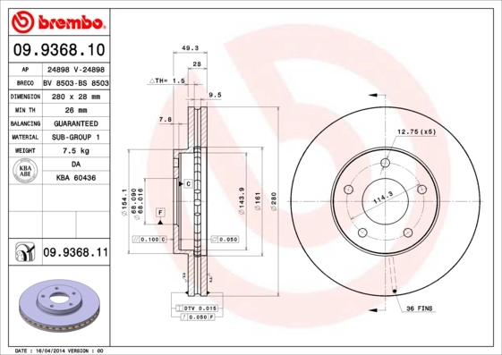 Disco de freno para Nissan X-Trail T30