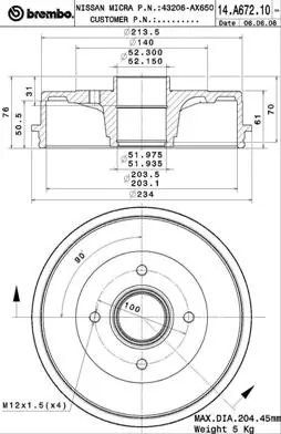 14A67210 Brembo