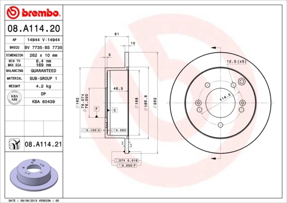 08A11420 Brembo