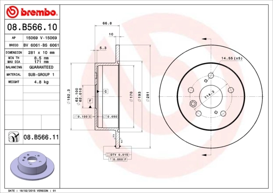 08B56611 Brembo