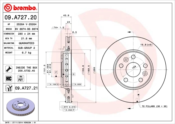 09A72720 Brembo