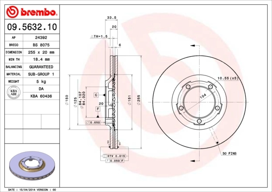 Disco de freno Mitsubishi L 300  (L03P, L02P)