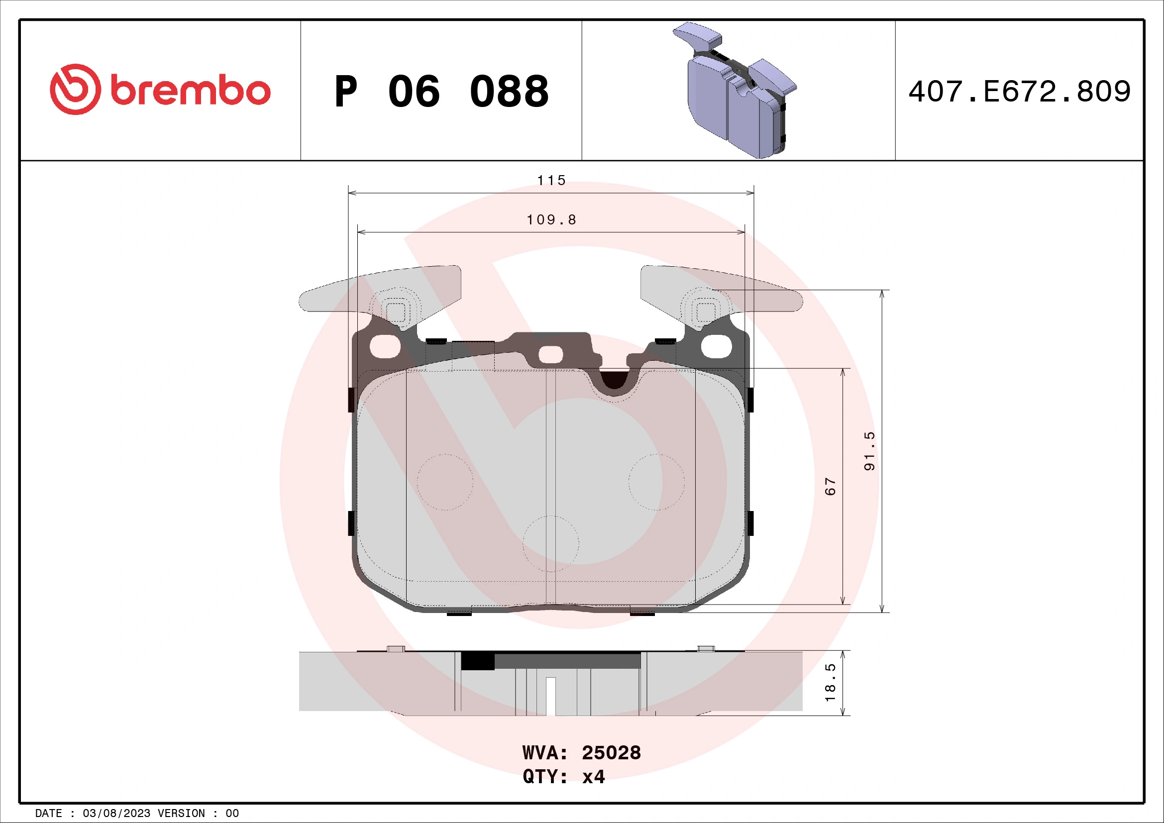 P06088X Brembo