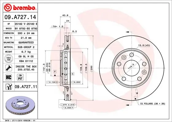 09A72714 Brembo