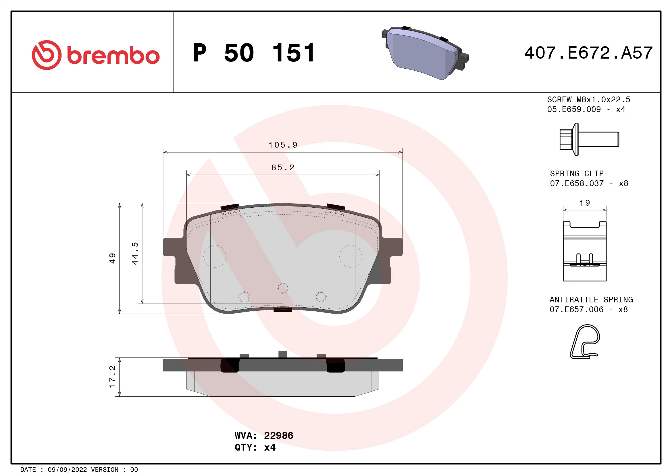 Comprar Pastillas de freno traseras de disco Mercedes A  V177 a bajo precio