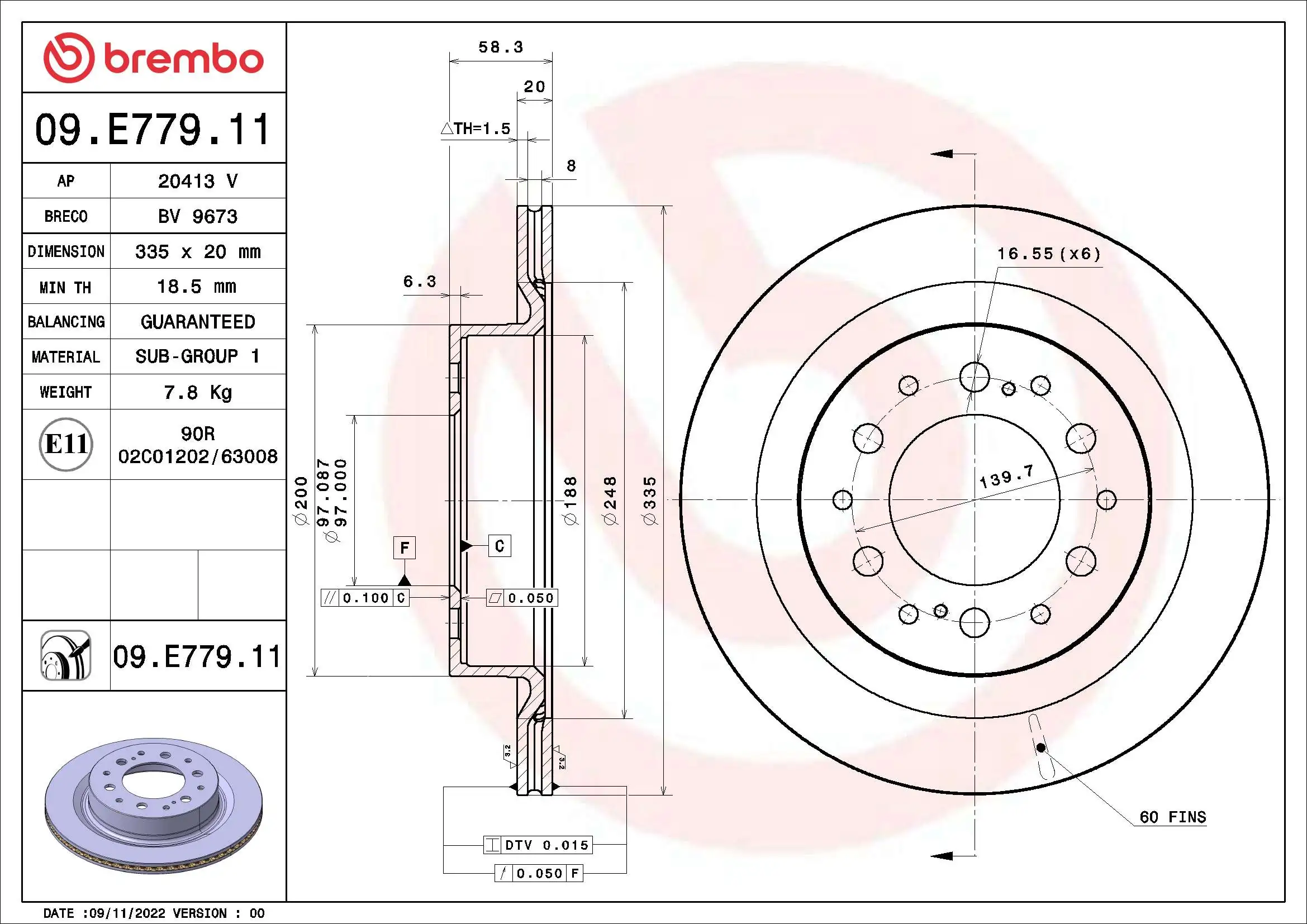 09E77911 Brembo