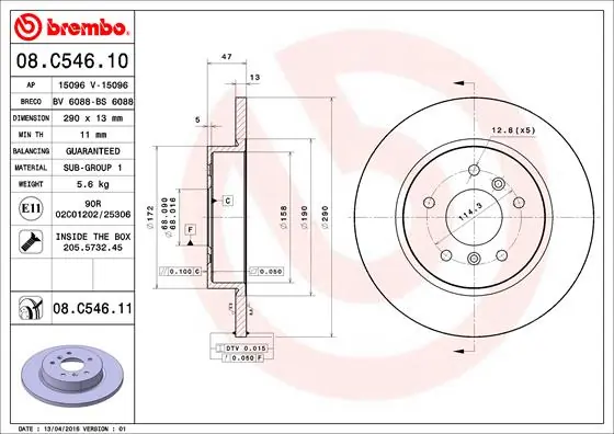 08C54611 Brembo
