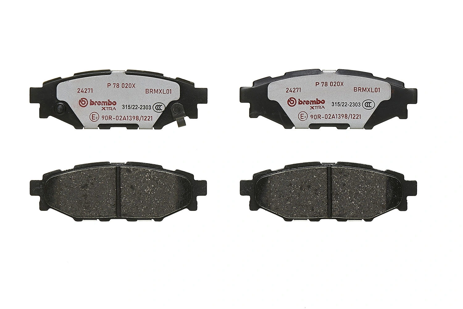 P78020X Brembo Pastillas freno traseras