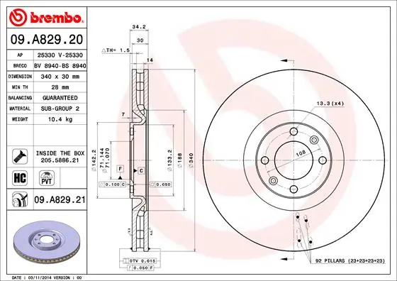 09A82920 Brembo