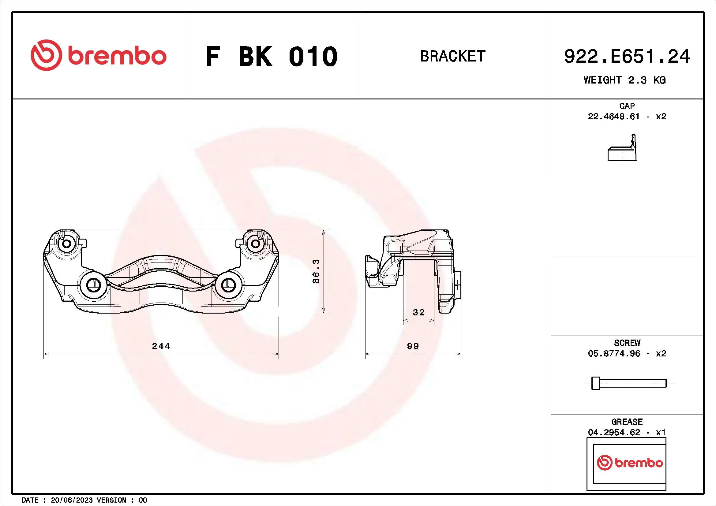 Soporte de la pinza de freno delantera A0004207515 VAG