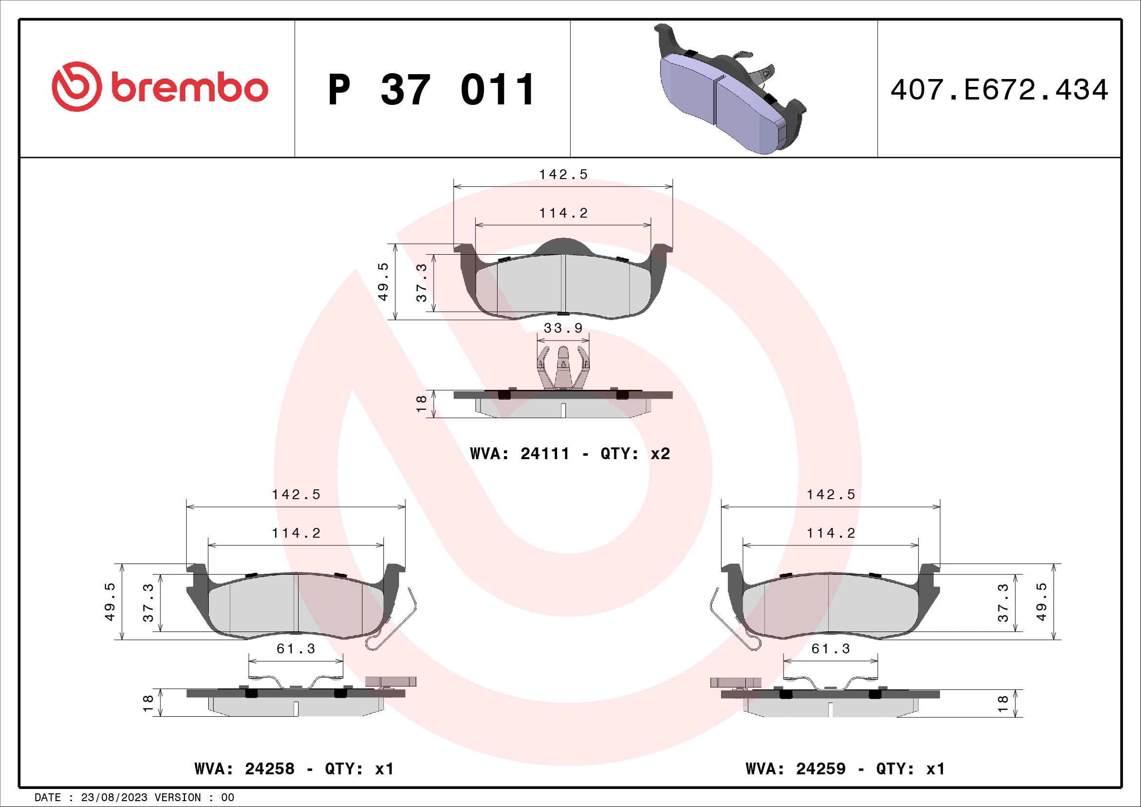 P37011 Brembo
