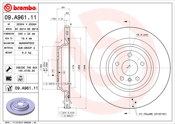 09A96111 Brembo