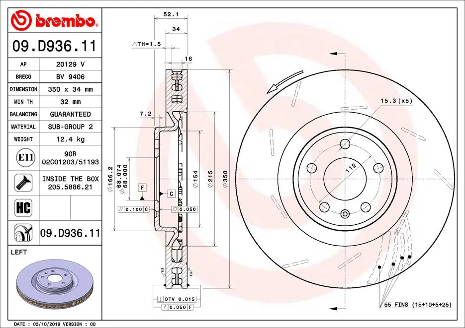 09D93611 Brembo