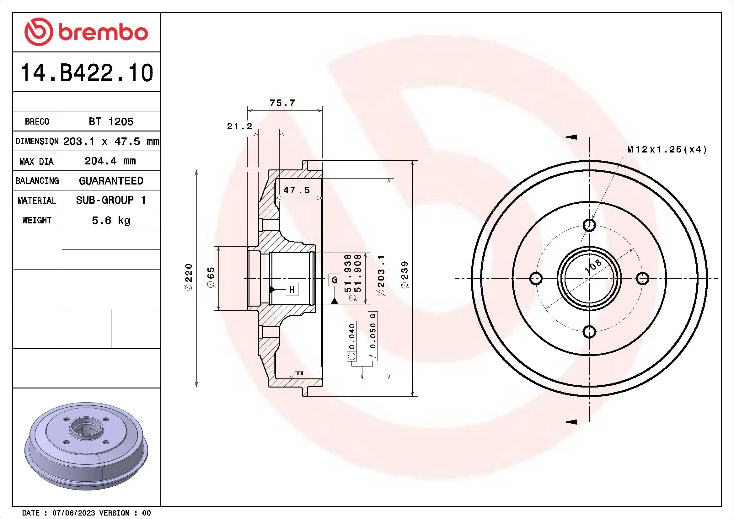 14B42210 Brembo