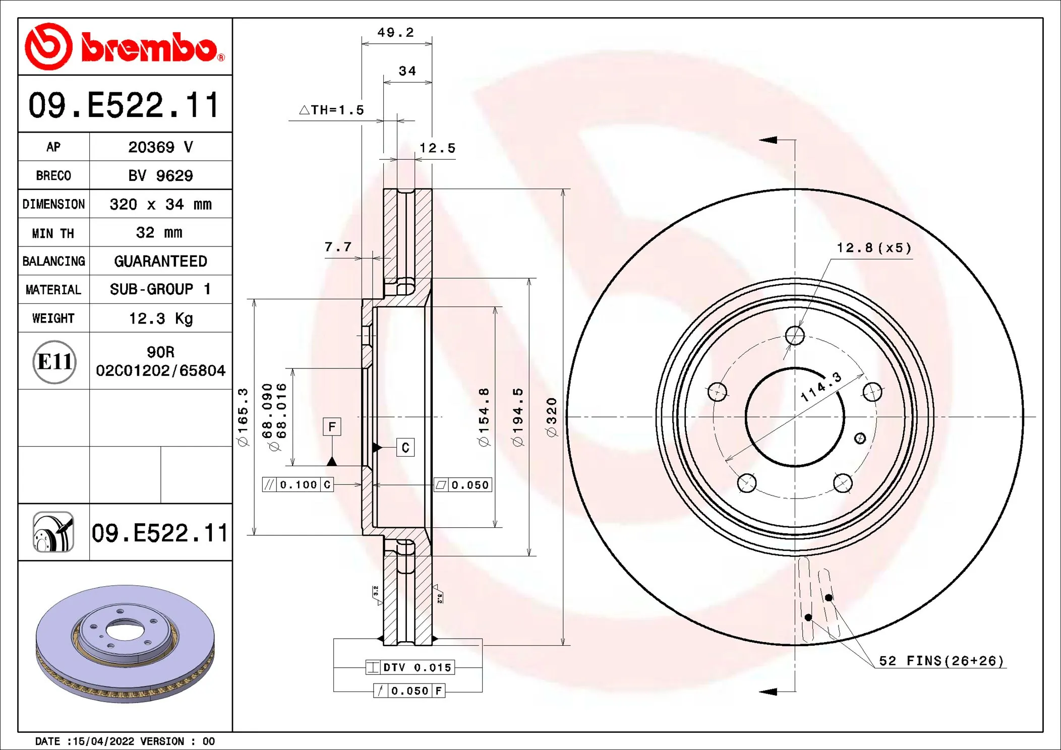 09E52211 Brembo