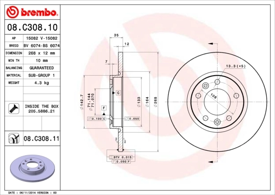 08C30811 Brembo
