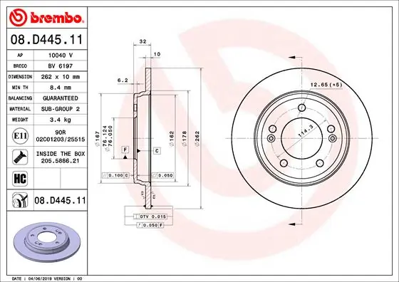 08D44511 Brembo