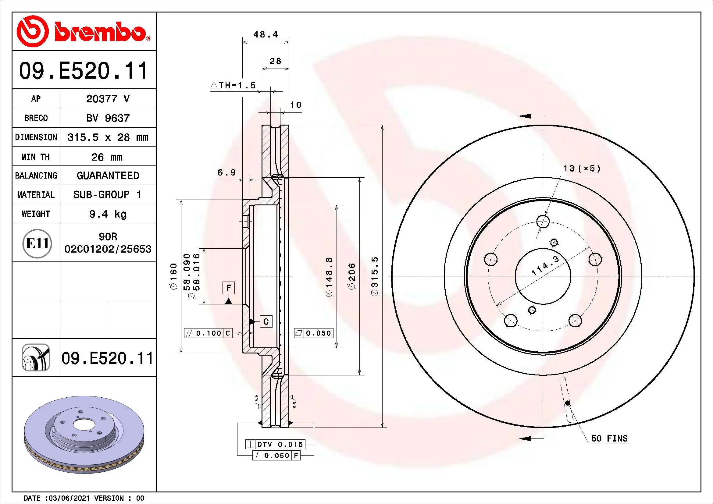 09E52011 Brembo