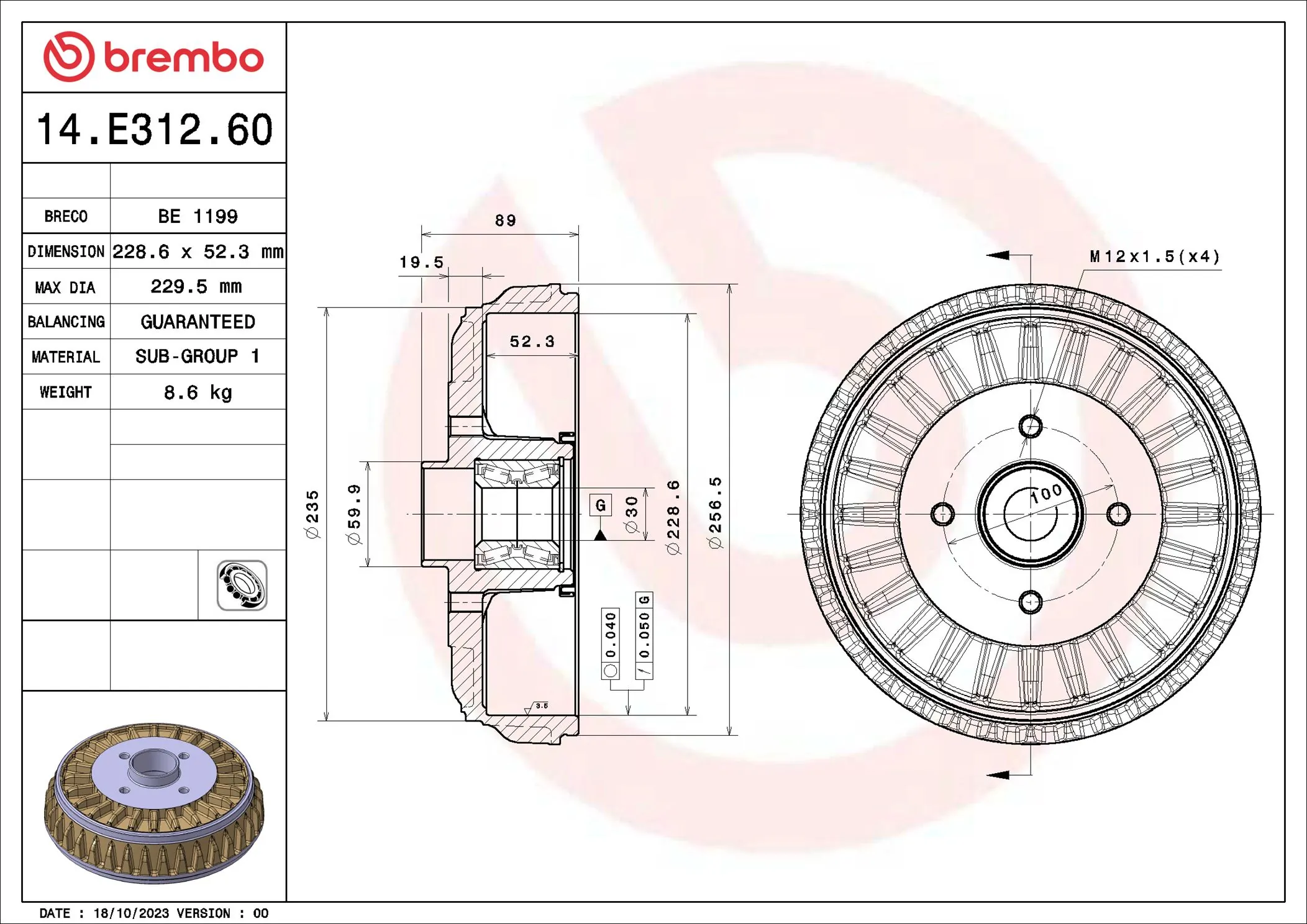 14E31260 Brembo