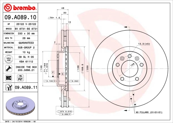 09A08910 Brembo