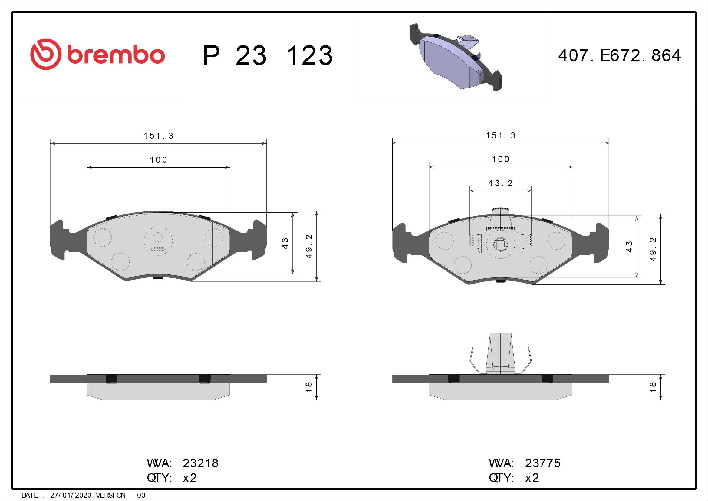 P23123 Brembo