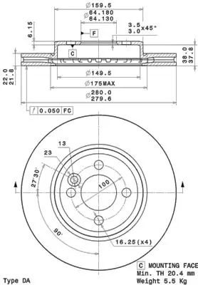 Comprar Freno de disco delantero Cooper  R50, R53