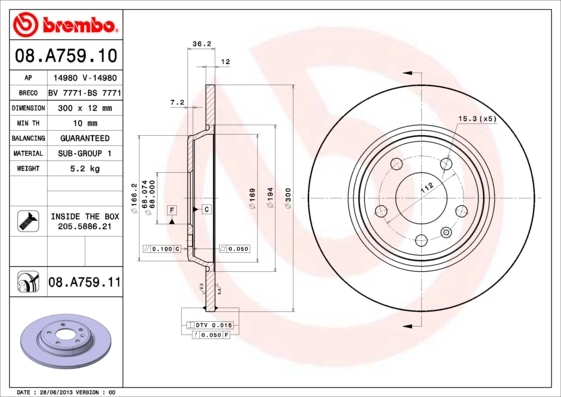 08A75910 Brembo