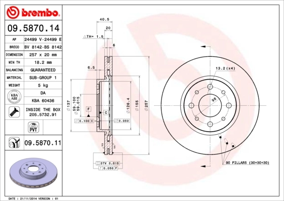 Disco de freno delantero TRW DF1746